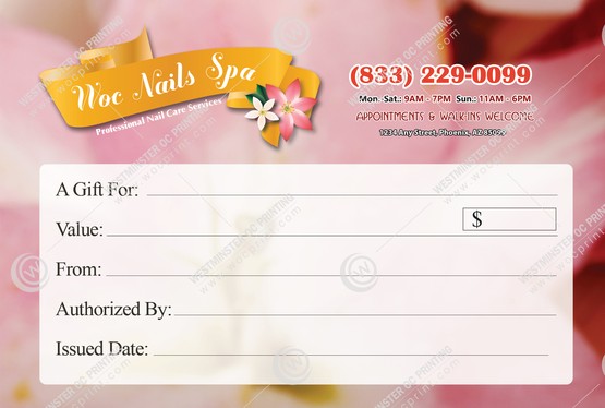 SGC-13B - Standard Gift Certificates