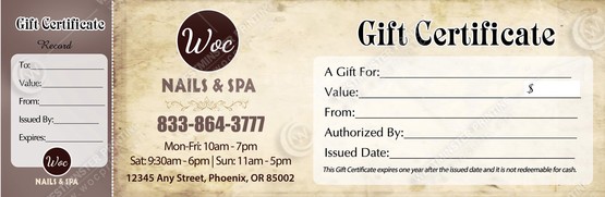 PGC-57B - Premium Gift Certificates