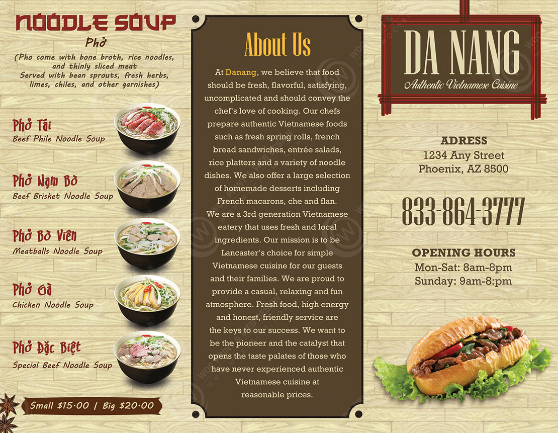 BR-515 - Restaurant Brochures