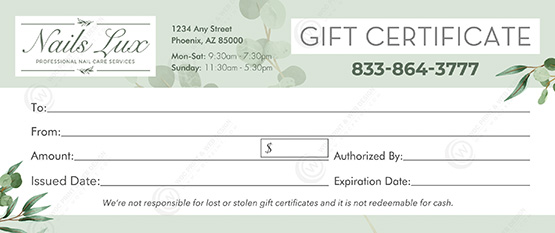 GC-40B - Regular Gift Certificates
