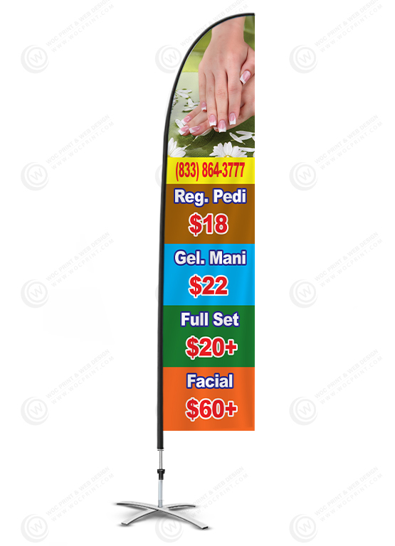 nails-salon-flag-banners-fb-10 - Feather Flag - WOC print