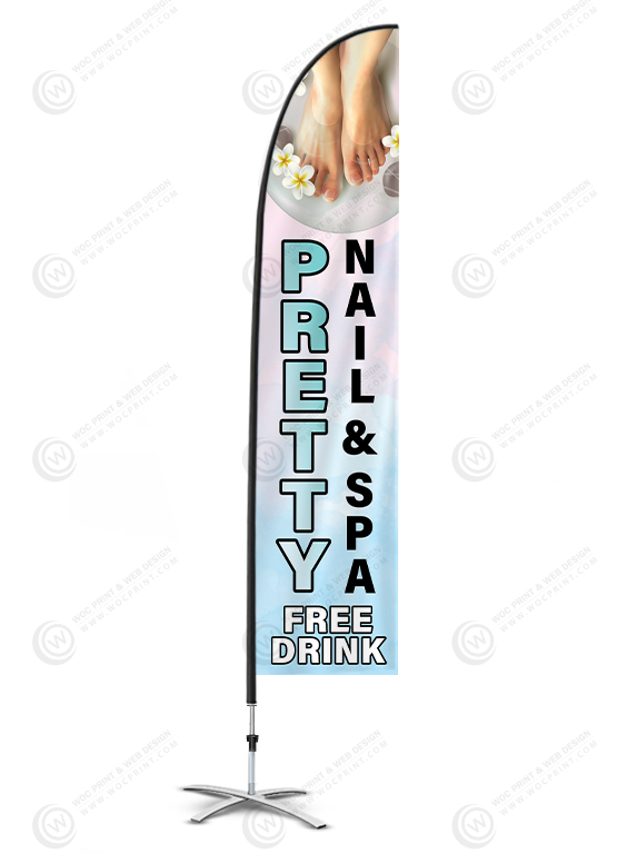 nails-salon-flag-banners-fb-12 - Feather Flag - WOC print