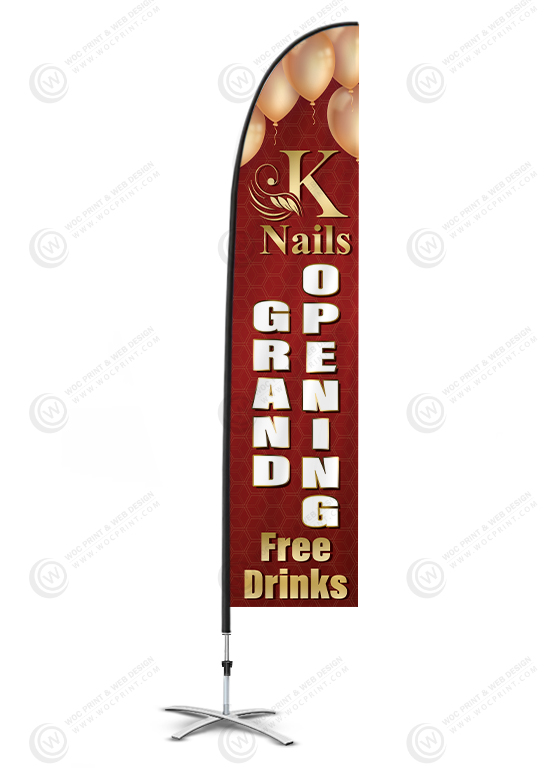 nails-salon-flag-banners-fb-13 - Feather Flag - WOC print