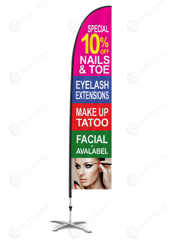 nails-salon-flag-banners-fb-09 - Feather Flag - WOC print